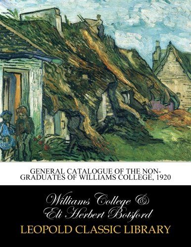 General catalogue of the non-graduates of Williams College, 1920