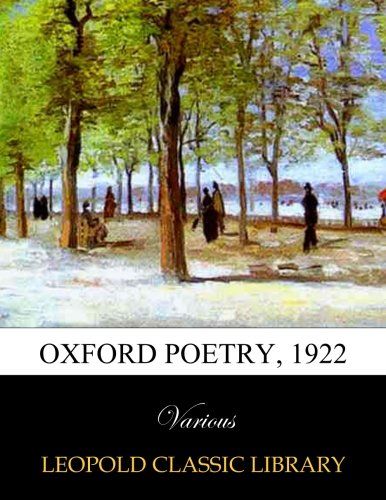 Oxford poetry, 1922