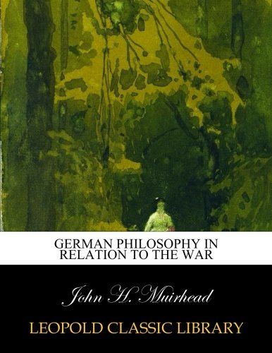German philosophy in relation to the war