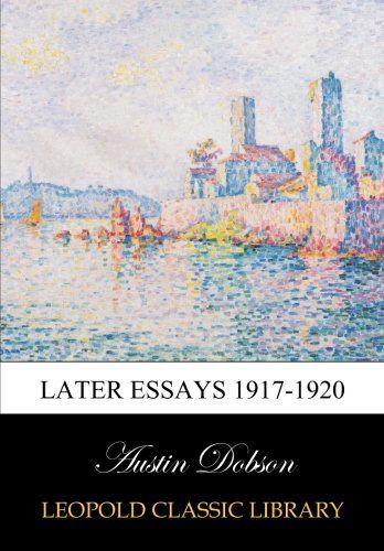 Later essays 1917-1920
