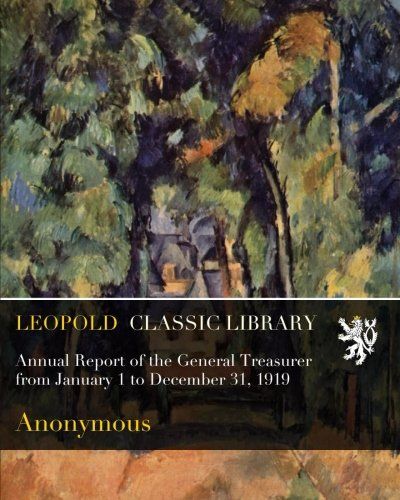 Annual Report of the General Treasurer from January 1 to December 31, 1919