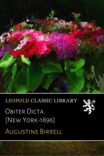Obiter Dicta. [New York-1896]