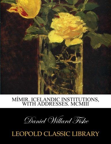 Mímir. Icelandic institutions, with addresses. MCMIII
