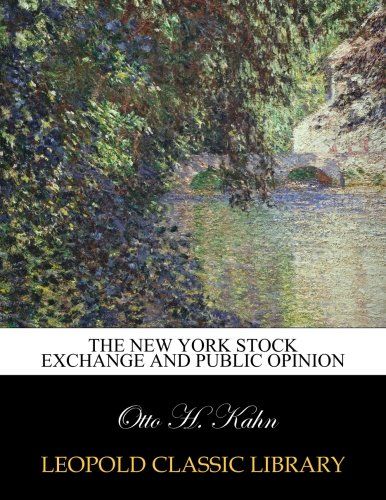 The New York stock exchange and public opinion