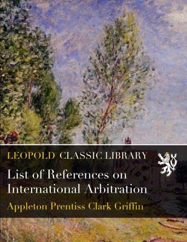 List of References on International Arbitration